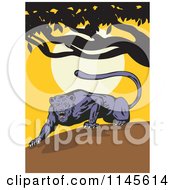 Poster, Art Print Of Prowling Jaguar Ready To Pounce At Sunset