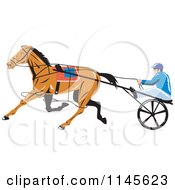 Poster, Art Print Of Retro Trotter Harness Horse Racer