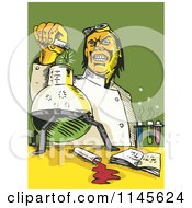 Poster, Art Print Of Retro Mad Scientist Pouring Chemicals