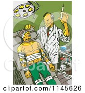 Retro Mad Scientist Injecting A Patient