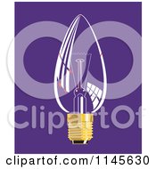 Poster, Art Print Of Glass Lightbulb On Purple