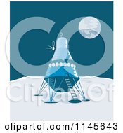 Clipart Of A Retro Lunar Landing Module On The Moon Royalty Free Vector Illustration