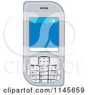 Clipart Of A Cell Phone Royalty Free Vector Illustration by patrimonio