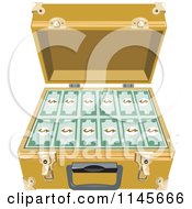 Clipart Of Cash In An Open Briefcase Royalty Free Vector Illustration