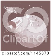 Poster, Art Print Of The Moon Landing With An Astronaut And Module