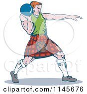 Poster, Art Print Of Retro Scottish Shot Put Man