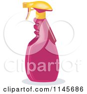 Clipart Of A Pink Spray Bottle Royalty Free Vector Illustration