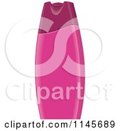 Clipart Of A Pink Shampoo Bottle Royalty Free Vector Illustration