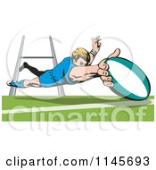Poster, Art Print Of Rugby Player Diving 1