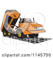 Poster, Art Print Of Retro Orange Dump Truck