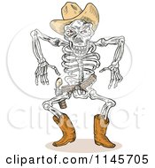 Poster, Art Print Of Sketched Skeleton Cowboy Ready To Draw