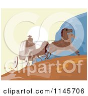 Clipart Of A Wild West Stagecoach On A Road Royalty Free Vector Illustration