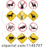 Poster, Art Print Of Wildlife Road Signs