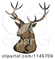 Clipart Of A Deer Stag Head Royalty Free Vector Illustration
