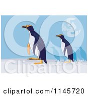 Poster, Art Print Of Yellow Eyed Penguins Under The Moon