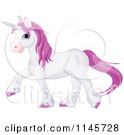 Poster, Art Print Of Pastel Purple Unicorn Walking