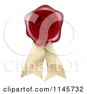 Poster, Art Print Of 3d Globe Red Wax Seal And Parchment Ribbons