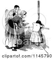 Poster, Art Print Of Retro Vintage Black And White Girl Getting Put In Time Out