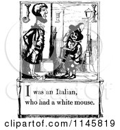 Clipart Of A Retro Vintage Black And White Letter Page With I Was An Italian Who Had A White Mouse Text Royalty Free Vector Illustration