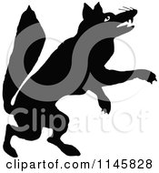 Poster, Art Print Of Retro Vintage Silhouetted Fox Jumping
