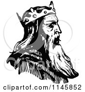 Poster, Art Print Of Retro Vintage Black And White King In Profile