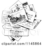 Retro Vintage Black And White Stack Of Post Cards