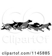 Retro Vintage Silhouetted Border Of Running Dogs
