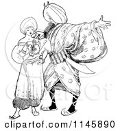 Poster, Art Print Of Retro Vintage Black And White Arabian Couple