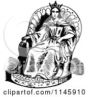 Poster, Art Print Of Retro Vintage Black And White Princess In A Chair