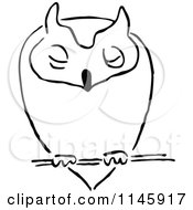 Poster, Art Print Of Black And White Owl Resting
