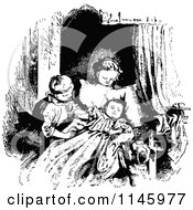 Poster, Art Print Of Retro Vintage Black And White Boy And Girl Admiring A Baby