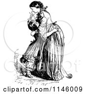 Poster, Art Print Of Retro Vintage Black And White Mother And Daughter Hugging