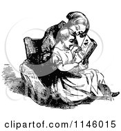 Poster, Art Print Of Retro Vintage Black And White Mother And Child Reading