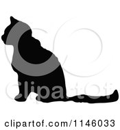 Poster, Art Print Of Retro Vintage Silhouetted Cat In Profile