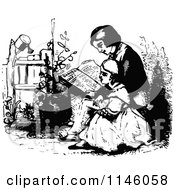 Poster, Art Print Of Retro Vintage Black And White Children Reading A Bible