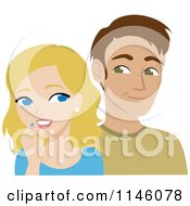Clipart Of A Thoughtful Blond Woman And Interested Man Royalty Free CGI Illustration by Rosie Piter