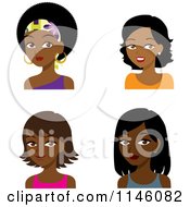 Clipart Of Faces Of Four Black Women Royalty Free CGI Illustration