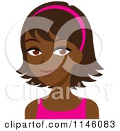 Clipart Of A Happy Black Woman With A Headband Royalty Free CGI Illustration