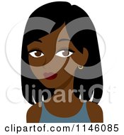 Clipart Of A Beautiful Black Woman In A Blue Tank Top Royalty Free CGI Illustration