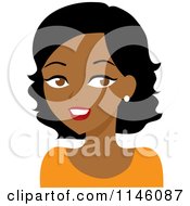 Clipart Of A Beautiful Black Woman In An Orange Shirt Royalty Free CGI Illustration