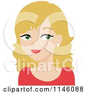 Poster, Art Print Of Beautiful Blond Woman In A Red Shirt