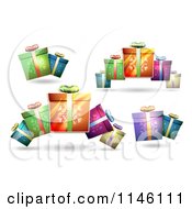 Clipart Of Christmas Gift Boxes Royalty Free Vector Illustration