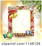 Poster, Art Print Of Christmas Frame With Gifts And Bells