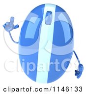 Clipart Of A 3d Blue Computer Mouse Mascot With An Idea Royalty Free CGI Illustration by Julos