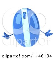 Clipart Of A 3d Blue Computer Mouse Mascot Shrugging Royalty Free CGI Illustration by Julos