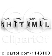Poster, Art Print Of 3d Black And White Cubes Spelling Html