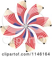 Poster, Art Print Of American Flag Spiral Pencil Burst