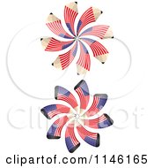 Poster, Art Print Of American Flag Spiral Pencil Bursts
