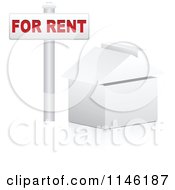 Poster, Art Print Of 3d White House With A For Rent Sign