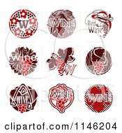 Clipart Of Red Grape Designs Royalty Free Vector Illustration
